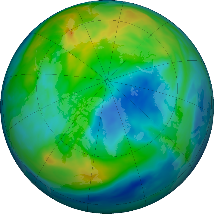 Arctic ozone map for 19 November 2022